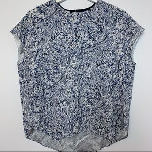 MM.LaFleur Didion Top in Indigo Marble